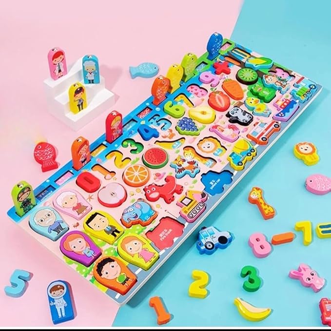 KidzLearn 6-in-1 Traffic Matching and Counting Board Multi-Color