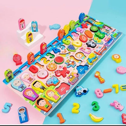 KidzLearn 6-in-1 Traffic Matching and Counting Board Multi-Color