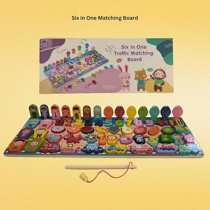 KidzLearn 6-in-1 Traffic Matching and Counting Board Multi-Color