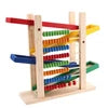 Wooden Abacus and Car Slide Learning Toy Multicolored